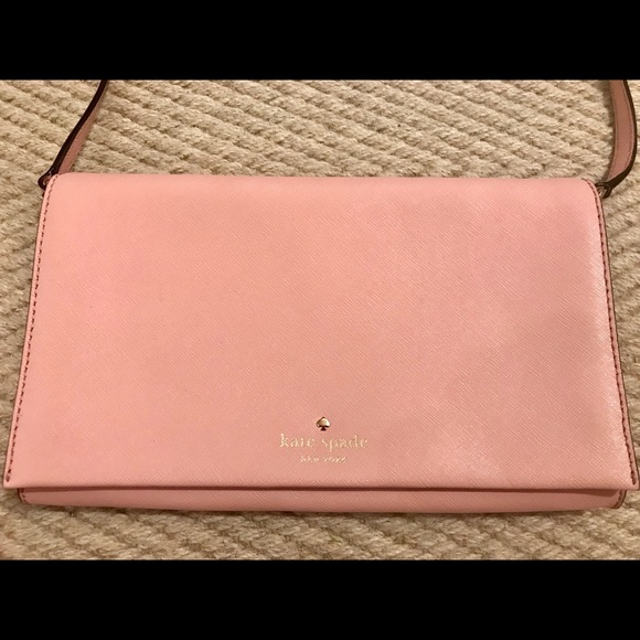 Kate Spade Pale Pink Leather Clutch Cross Body - Picture 2 of 5